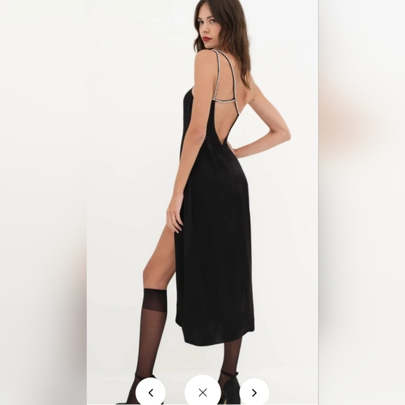 For Love and Lemons Elora Midi Black Dress Size Small - Picture 2 of 4